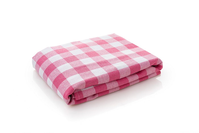 Hermia Mantel Kareli 220 Rosa con patrón de cuadros